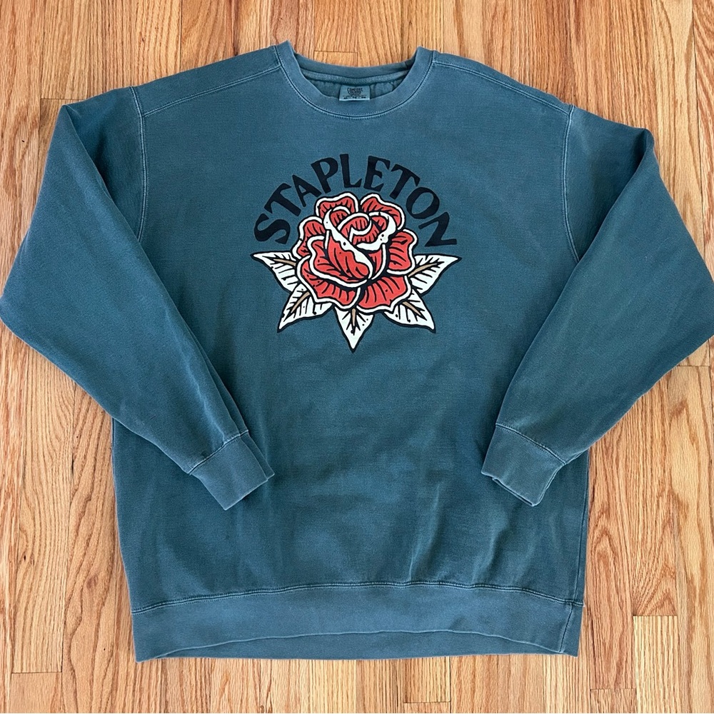Comfort Colors Chris Stapleton Crewneck with Rose Graphic